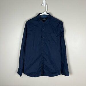 Michael Brandon Shirt Mens M Medium Navy Slim Fit Button Down Longsleeve Shirt